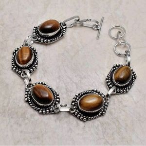New tigers eye sterling silver bracelet
